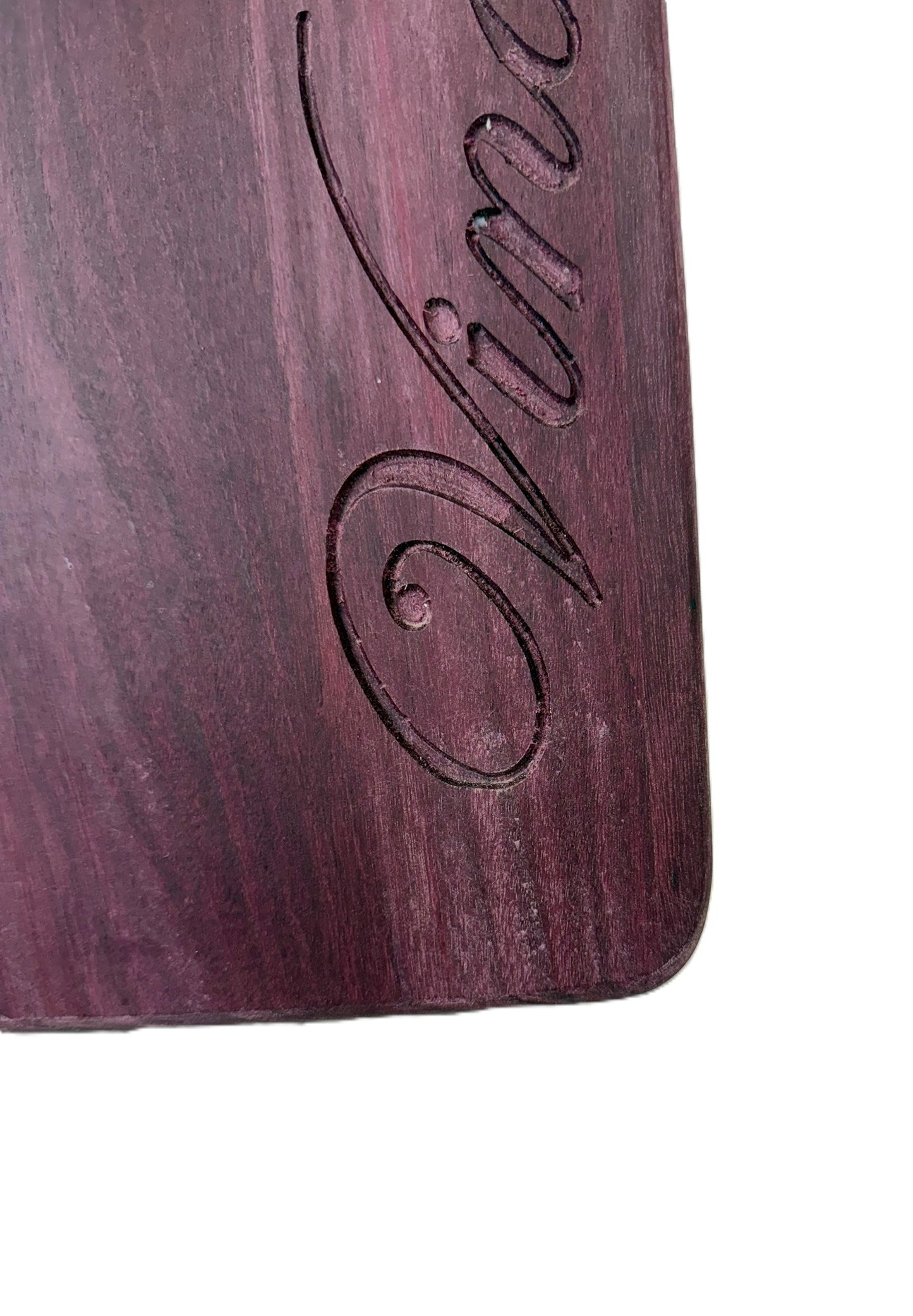 Wine Bottle Shaped Charcuterie Board- Purple Heart Hardwood