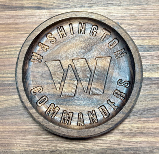 7" Round Black Walnut Commanders Catchall Tray