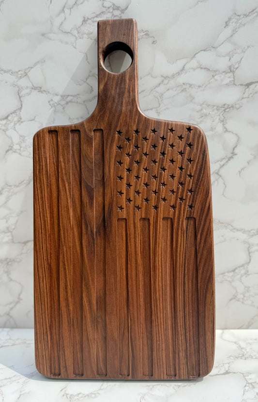 American Flag Charcuterie Board- Proudly Serve in Style 20"L x10"W x 1"H